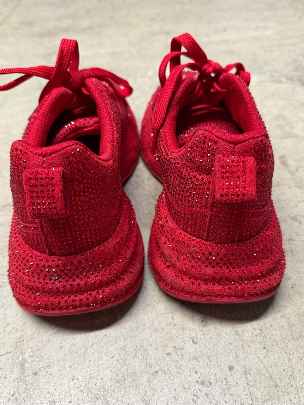 Red Rhinestone Platform Sneakers Women’s 7 - Picture 4 of 16